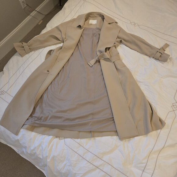 Oak + Fort Beige Oversized Trench Coat | OW-10088-W-Beige-XS | XS / TP - Picture 5 of 6
